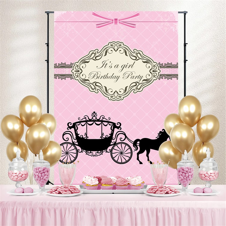 Customized Geburtstag Backdrop Schwarze Silhouette Kutsche Hintergrund BRP3-61