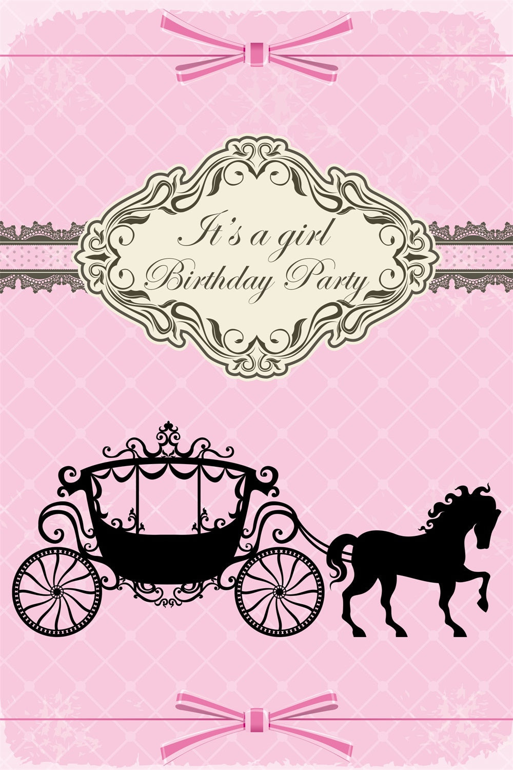Customized Geburtstag Backdrop Schwarze Silhouette Kutsche Hintergrund BRP3-61