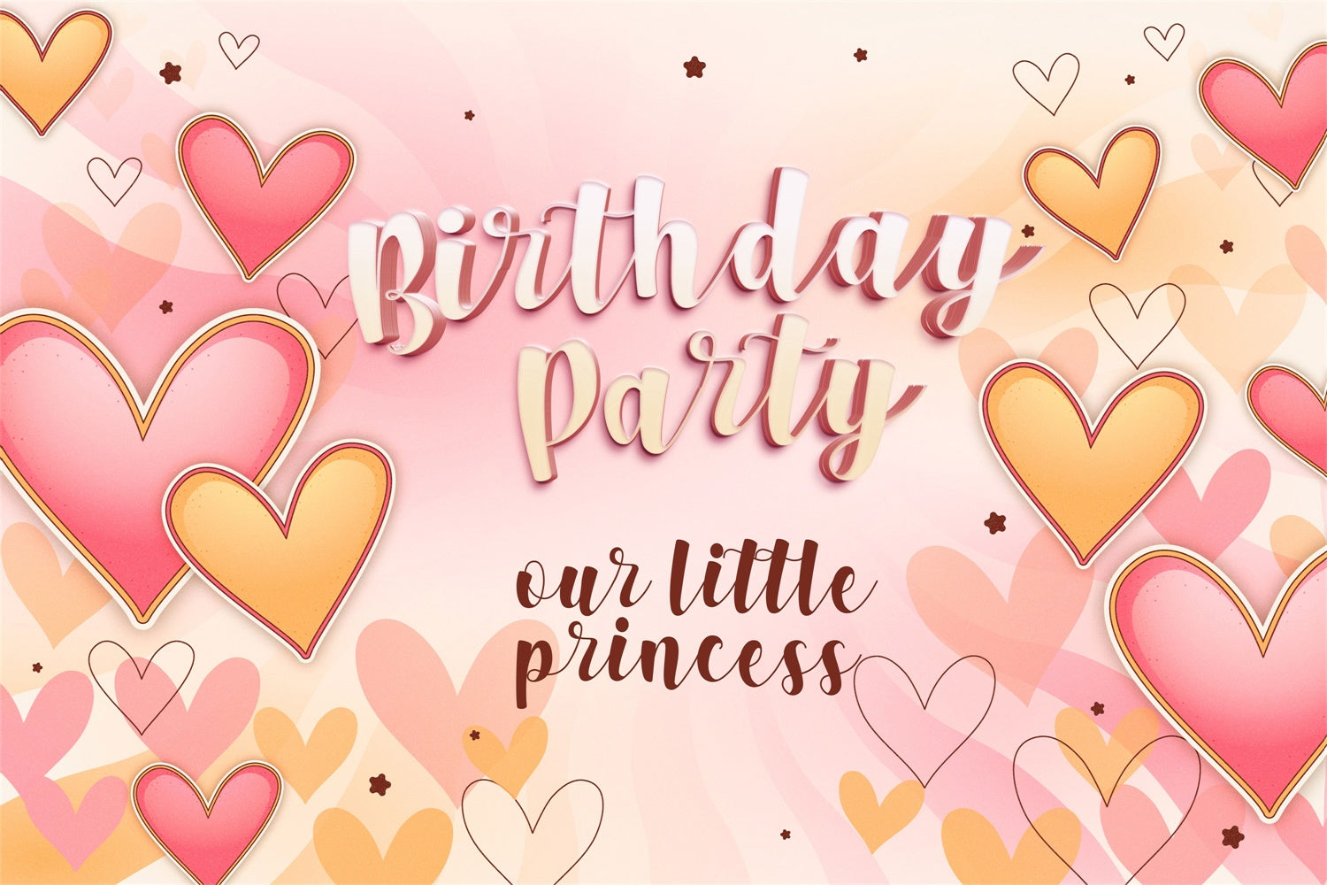 Personalisierte Backdrop für Geburtstag Romantische Herzen Blush Backdrop BRP3-62