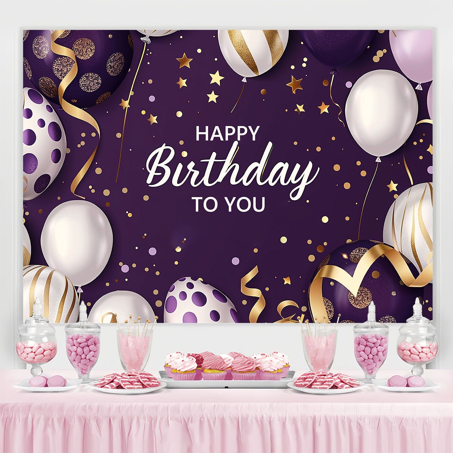 Custom Made Birthday Backdrops Elegante Ballons Glam Backdrop BRP3-67