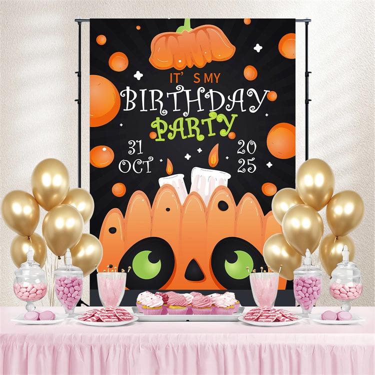 Custom Backdrops für Geburtstage Spooky Kürbis Party Backdrop BRP3-92