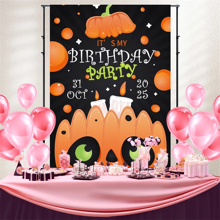 Custom Backdrops für Geburtstage Spooky Kürbis Party Backdrop BRP3-92