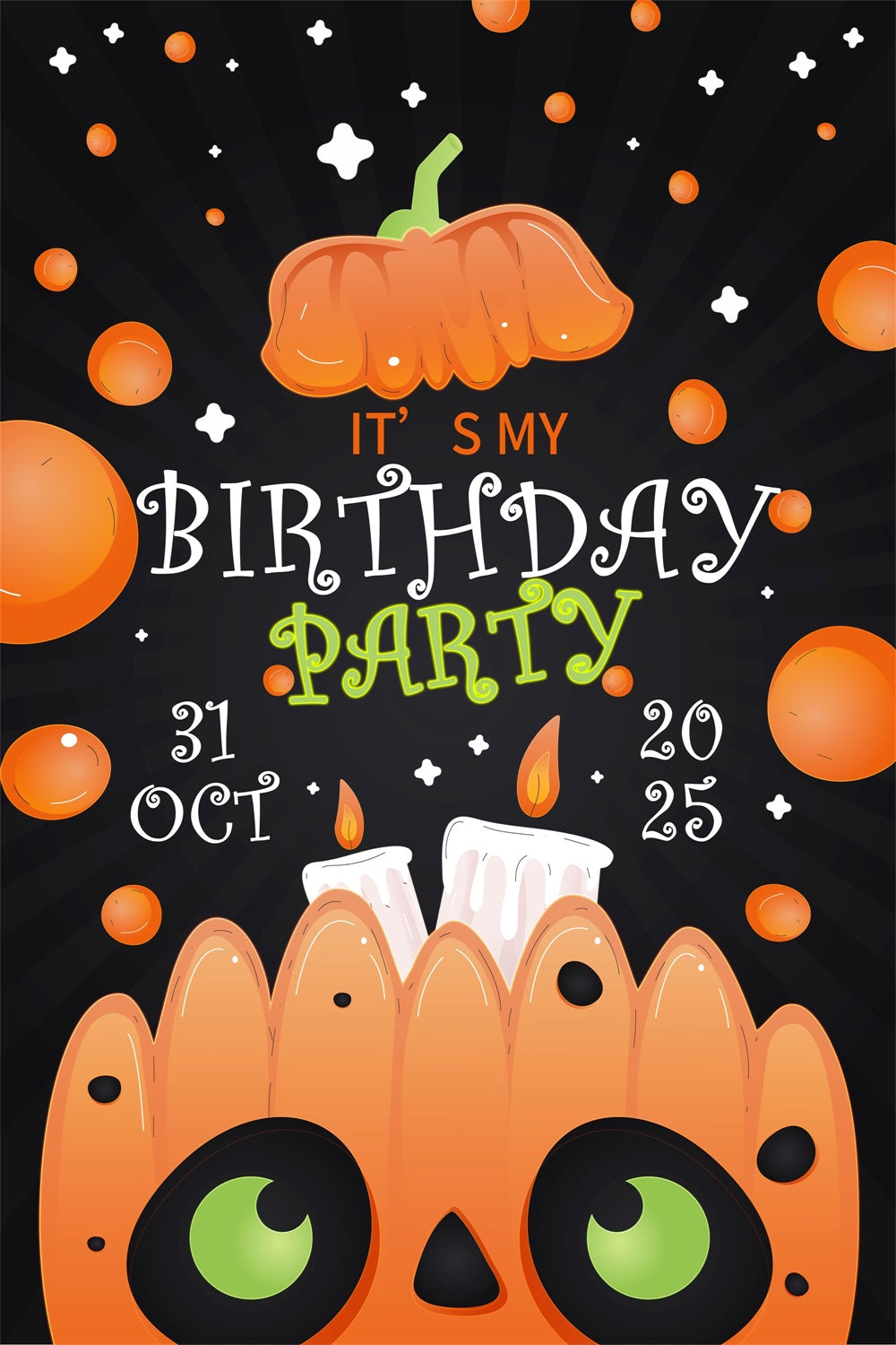 Custom Backdrops für Geburtstage Spooky Kürbis Party Backdrop BRP3-92