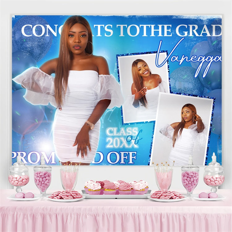 Abschlussball-Fotohintergrund Glänzende Luftballons Abschlussfeier-Hintergrund BRP4-156