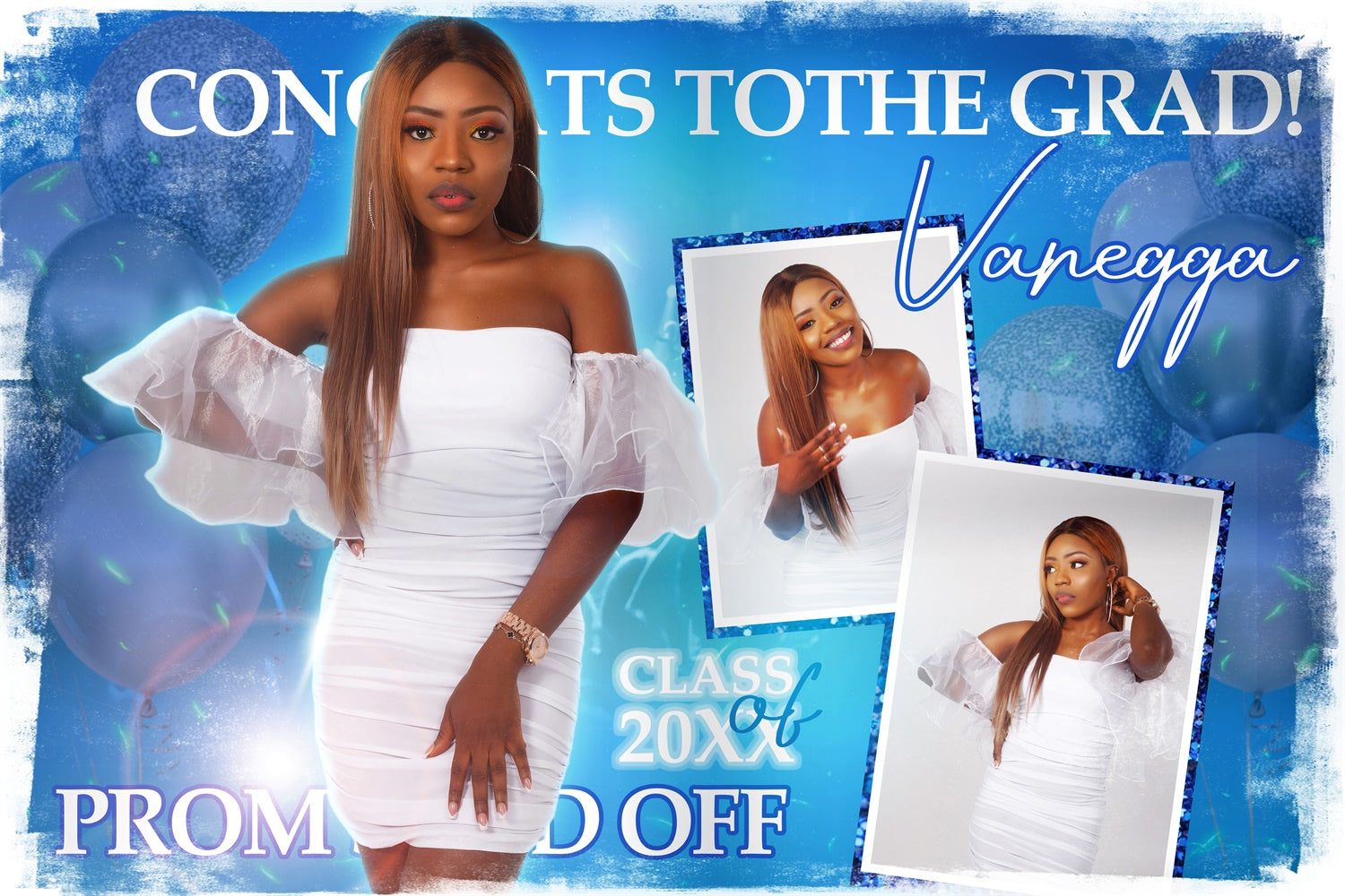 Abschlussball-Fotohintergrund Glänzende Luftballons Abschlussfeier-Hintergrund BRP4-156