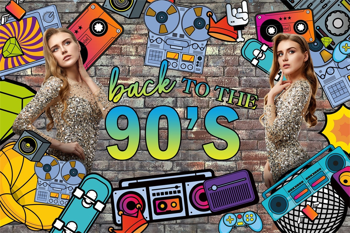 Tanz Party Backdrops 90er Graffiti Backsteinmauer Custom Backdrop BRP4-187