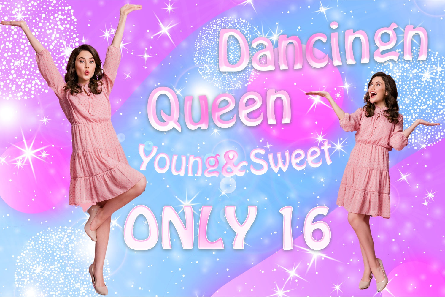 Tanz-Fotohintergrund Funkelnd Rosa Blau Glühen Individuelles Backdrop BRP4-190