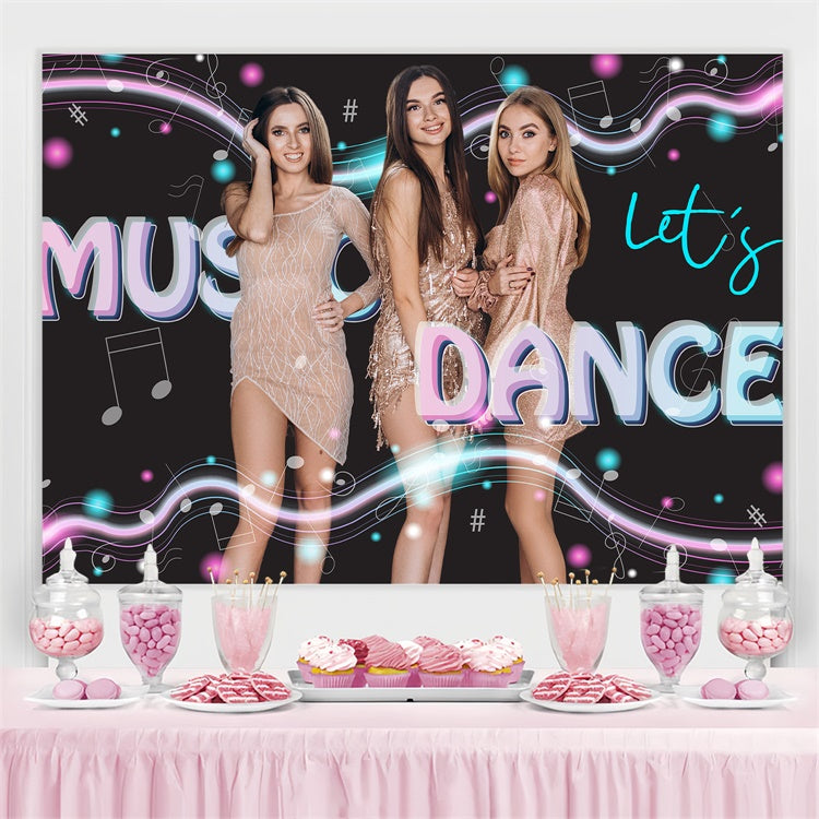 Backdrop Tanz Musikalisches Glühen Elegante Party Personalisierter Hintergrund BRP4-191