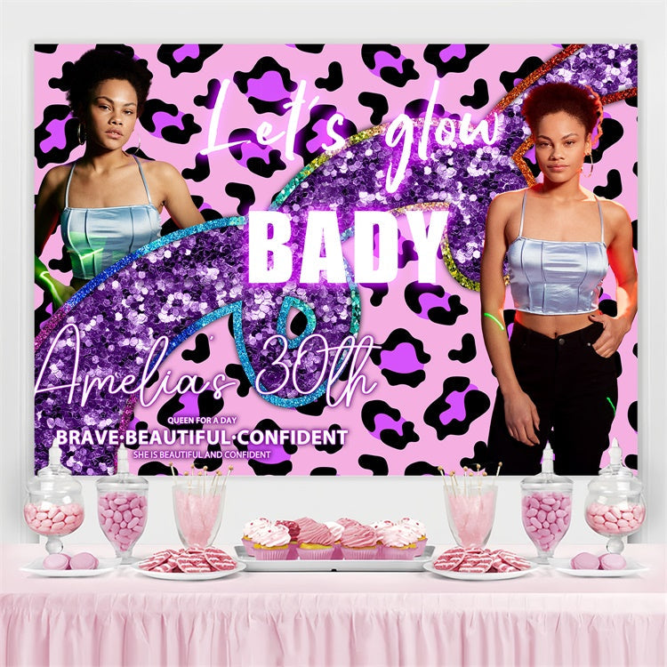 Backdrop für Tanz Pink Leopard Glow 30. Personalisierte Backdrop BRP4-193