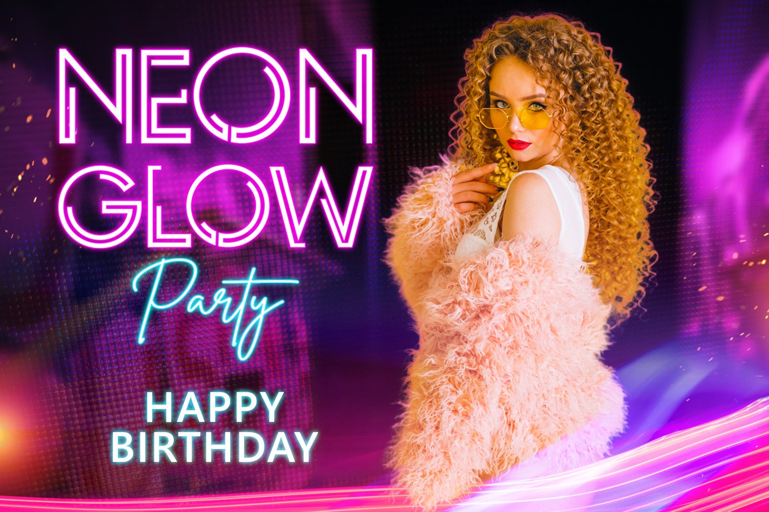 Tanz Party Backdrops Rosa Licht Party Mode Personalisierte Backdrop BRP4-204