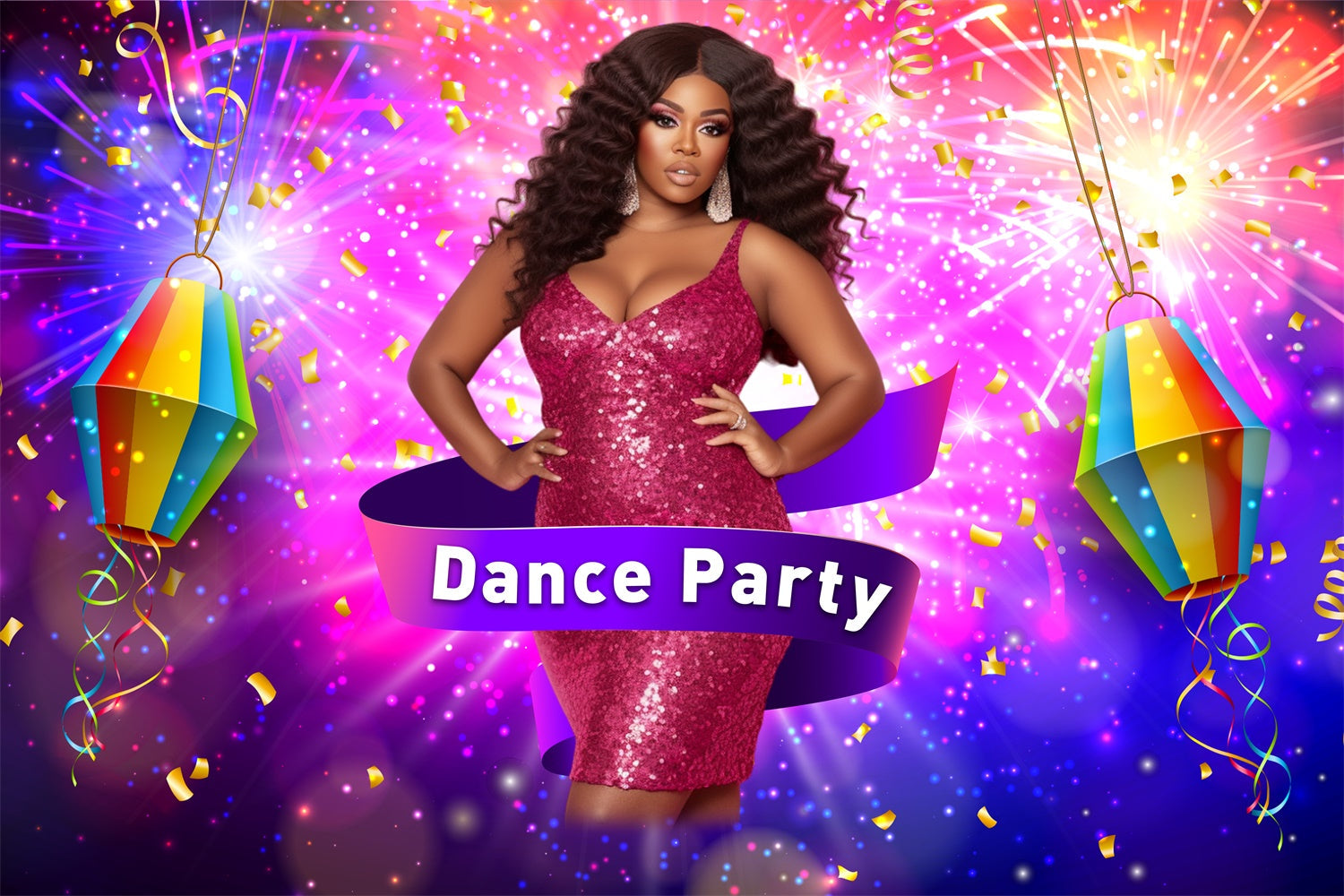 Backdrops für Tänze Glamouröses Konfetti Funkelnd Individuelles Backdrop BRP4-205