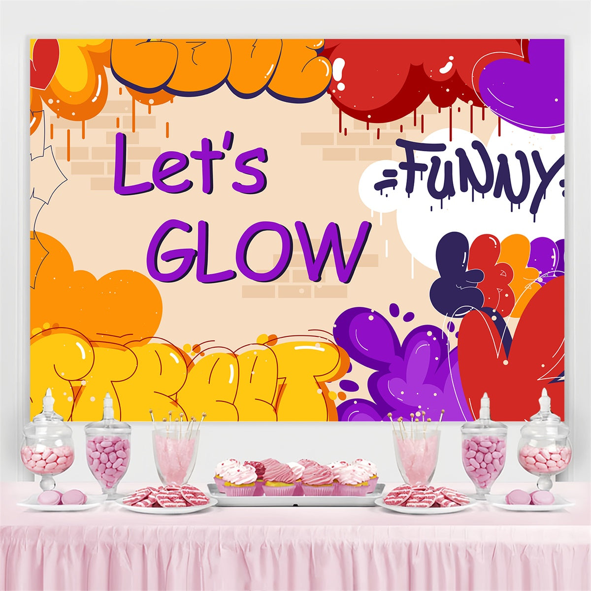 Backdrops für Tanz Funky Graffiti Buntes Individuelles Backdrop BRP4-212