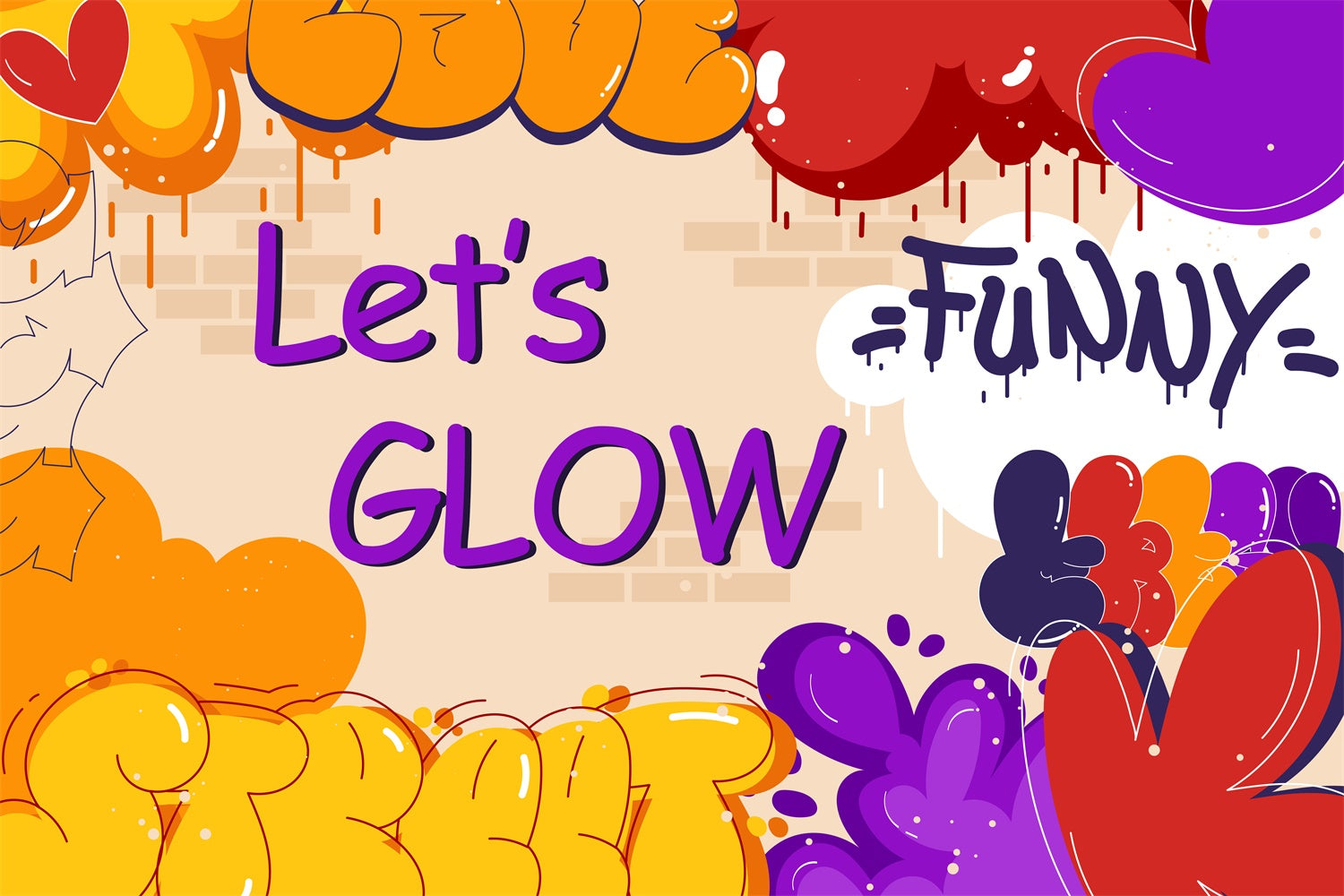 Backdrops für Tanz Funky Graffiti Buntes Individuelles Backdrop BRP4-212