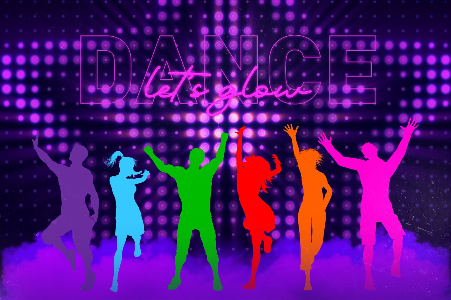 Tanz Fotohintergrund Tanzfläche Lichter Bewegung Custom Backdrop BRP4-213