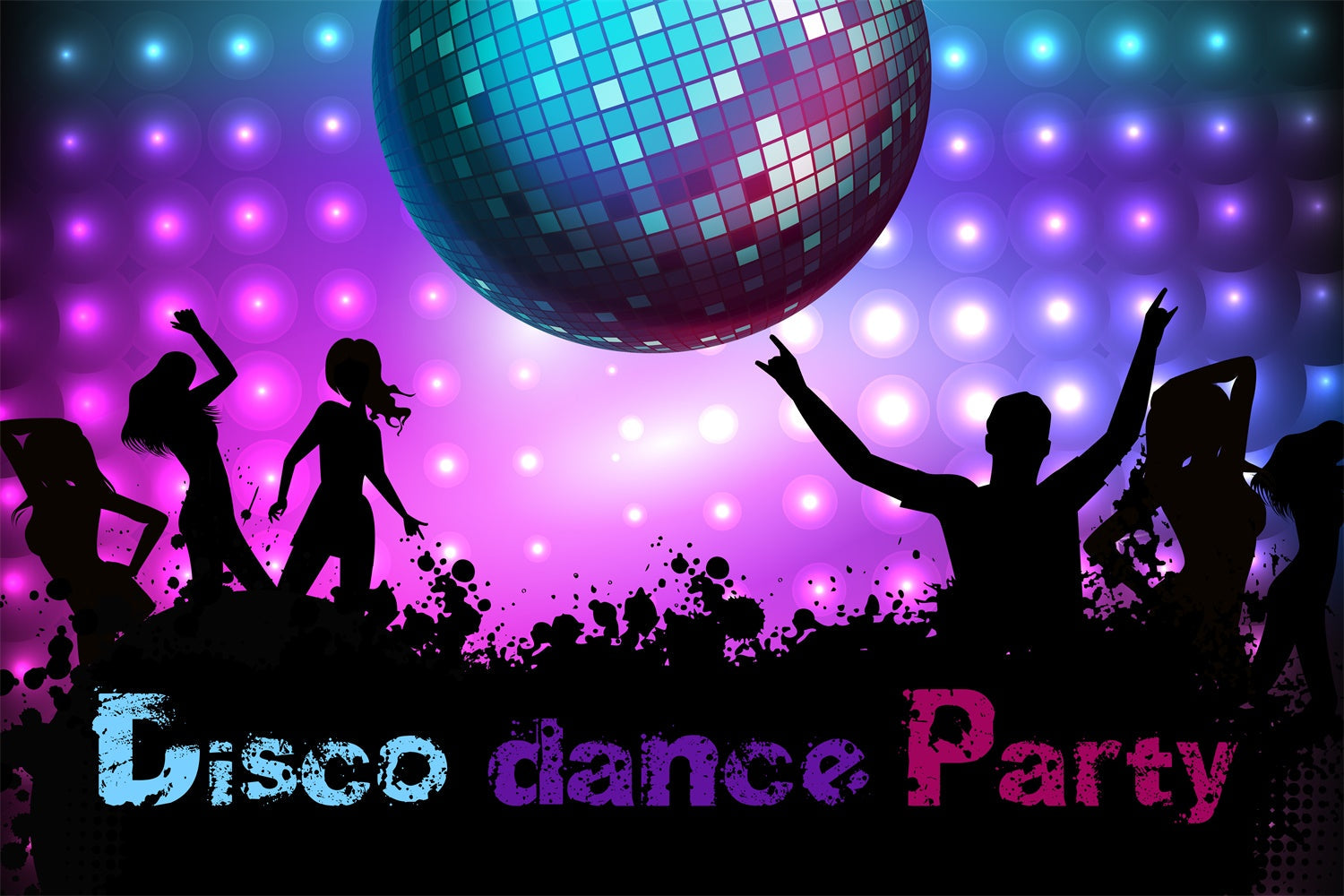 Tanz Party Backdrops Spiegel Ball Neon Club Customized Backdrop BRP4-217