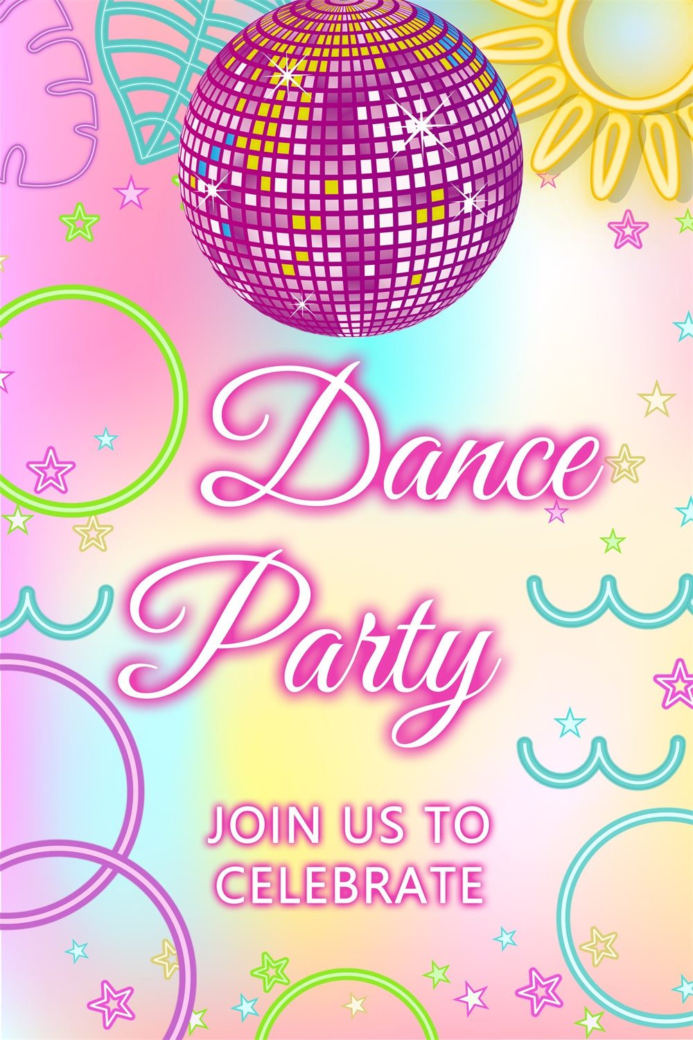 Backdrop Tanz Pink Mirror Ball Celebration Individuelles Backdrop BRP4-219