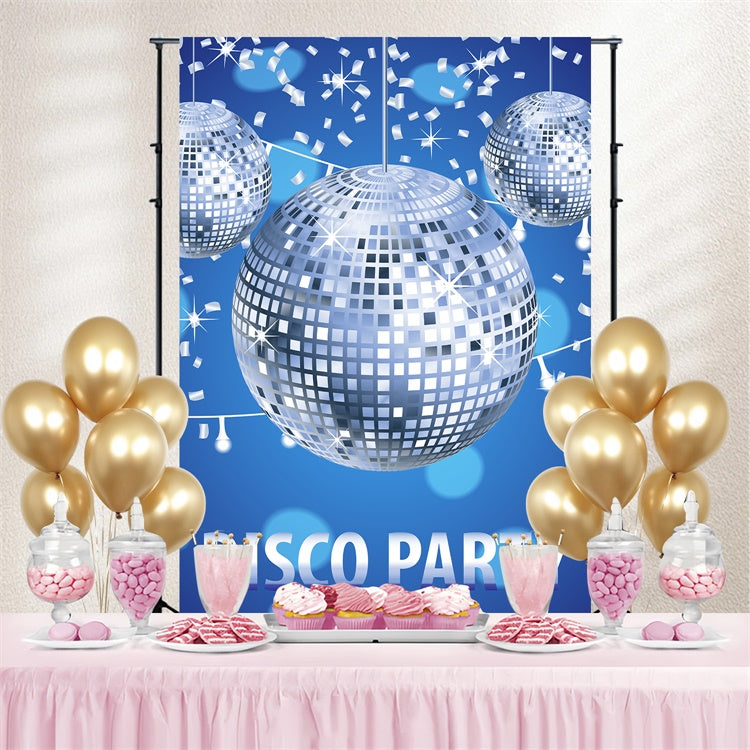 Tanz Backdrop Ideen Silber Disco Konfetti Blau Custom Backdrop BRP4-220