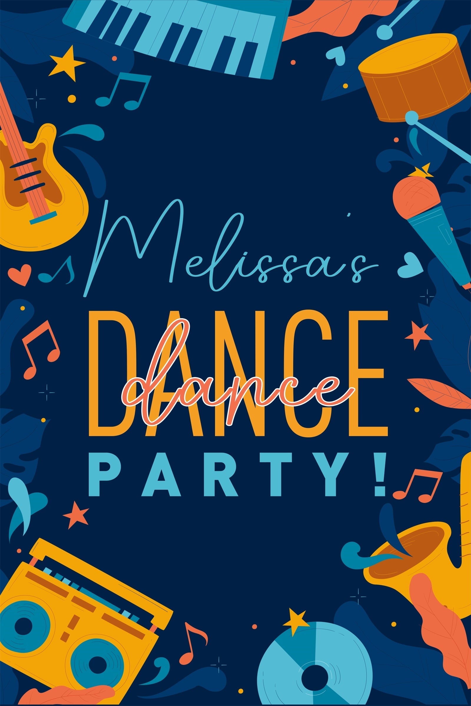 Backdrop für Tanz Cartoon Gitarre Trommel Personalisierte Backdrop BRP4-226