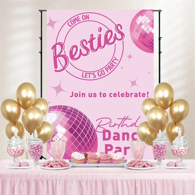 Tanz Party Backdrops Sparkling Disco Ball Rosa benutzerdefinierte Backdrop BRP4-227