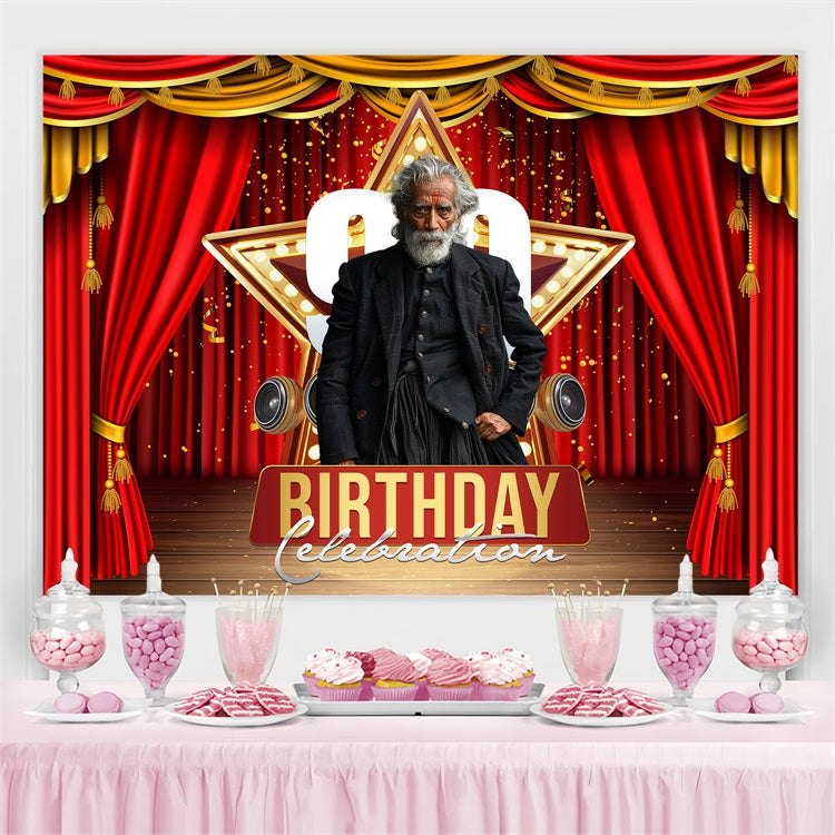 Personalisierte Geburtstag Backdrop Feuerwerk Ballon 90th Backdrop BRP4-24