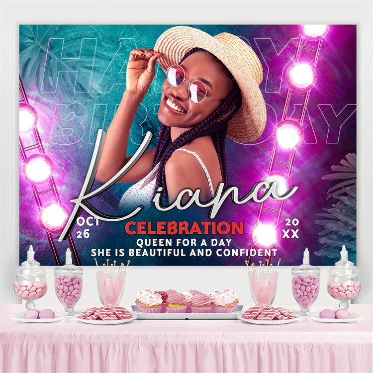Personalisierte Backdrops Geburtstag Tropical Pastel Lights Backdrop BRP4-33