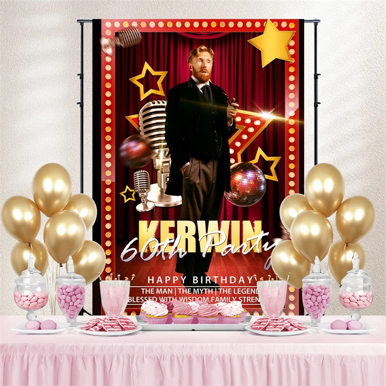 Customised Geburtstag Backdrop Sparkling 30th Champagner Konfetti Backdrop BRP4-39