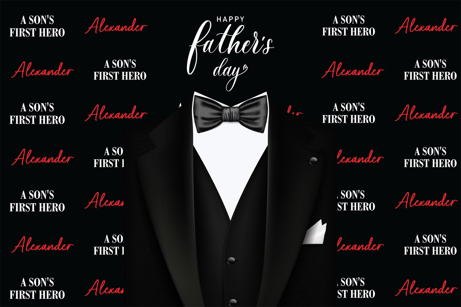 Happy Father's Day Backdrop Eleganter schwarzer Anzug Backdrop BRP4-68