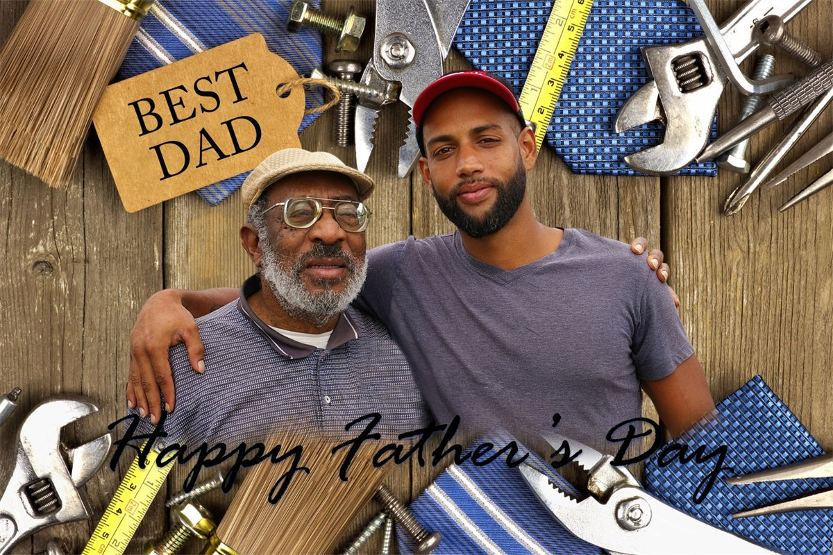 Backdrops für Vatertag Rustikale Werkzeuge Holz Individuelles Backdrop BRP4-82