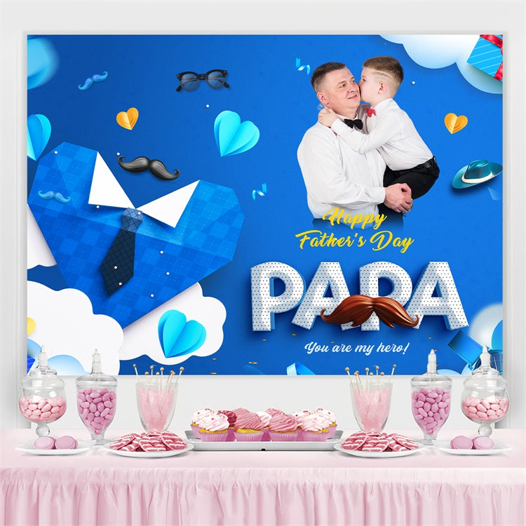 Vatertag Fotokulisse Papier Herz Krawatte Personalisierte Kulisse BRP4-88