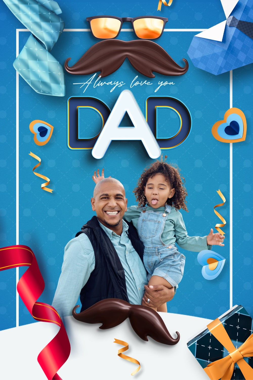 Backdrops für Vatertag Bunte Herz Elemente Custom Backdrop BRP4-97