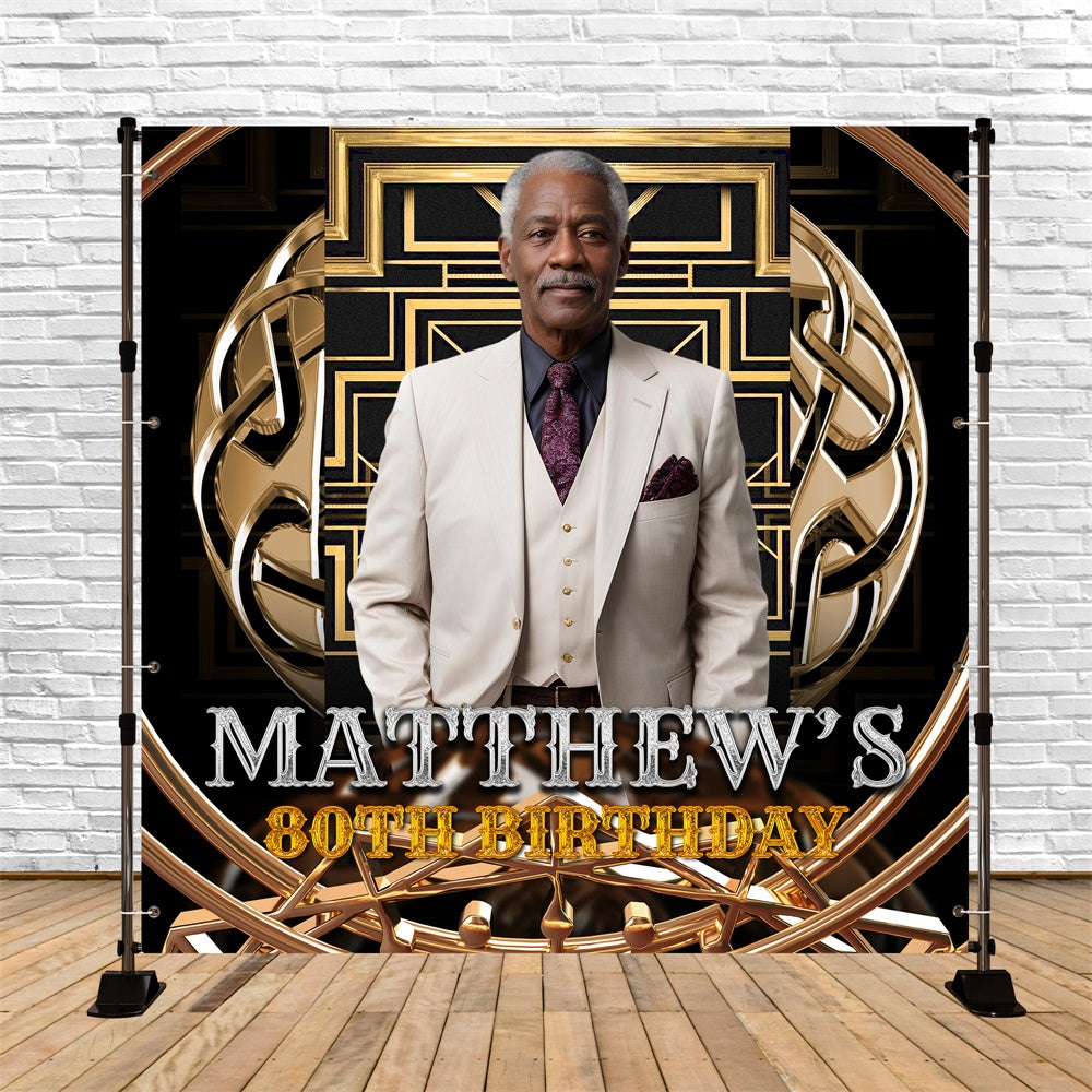 Personalisierte Geburtstagskulisse Elegant 80. Regal Frame Backdrop BRP5-110