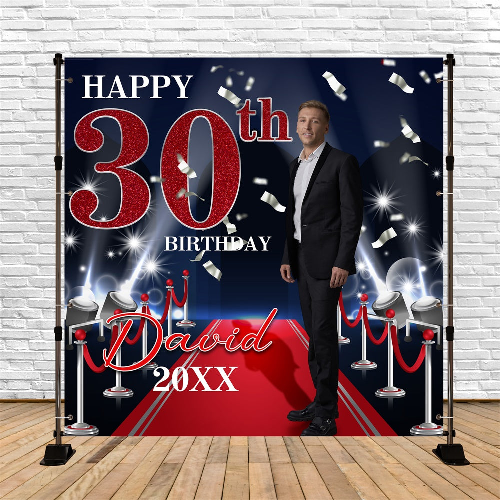 Personalisierte Geburtstag Backdrop Red Carpet Spotlight 30. Geburtstag Backdrop BRP5-111