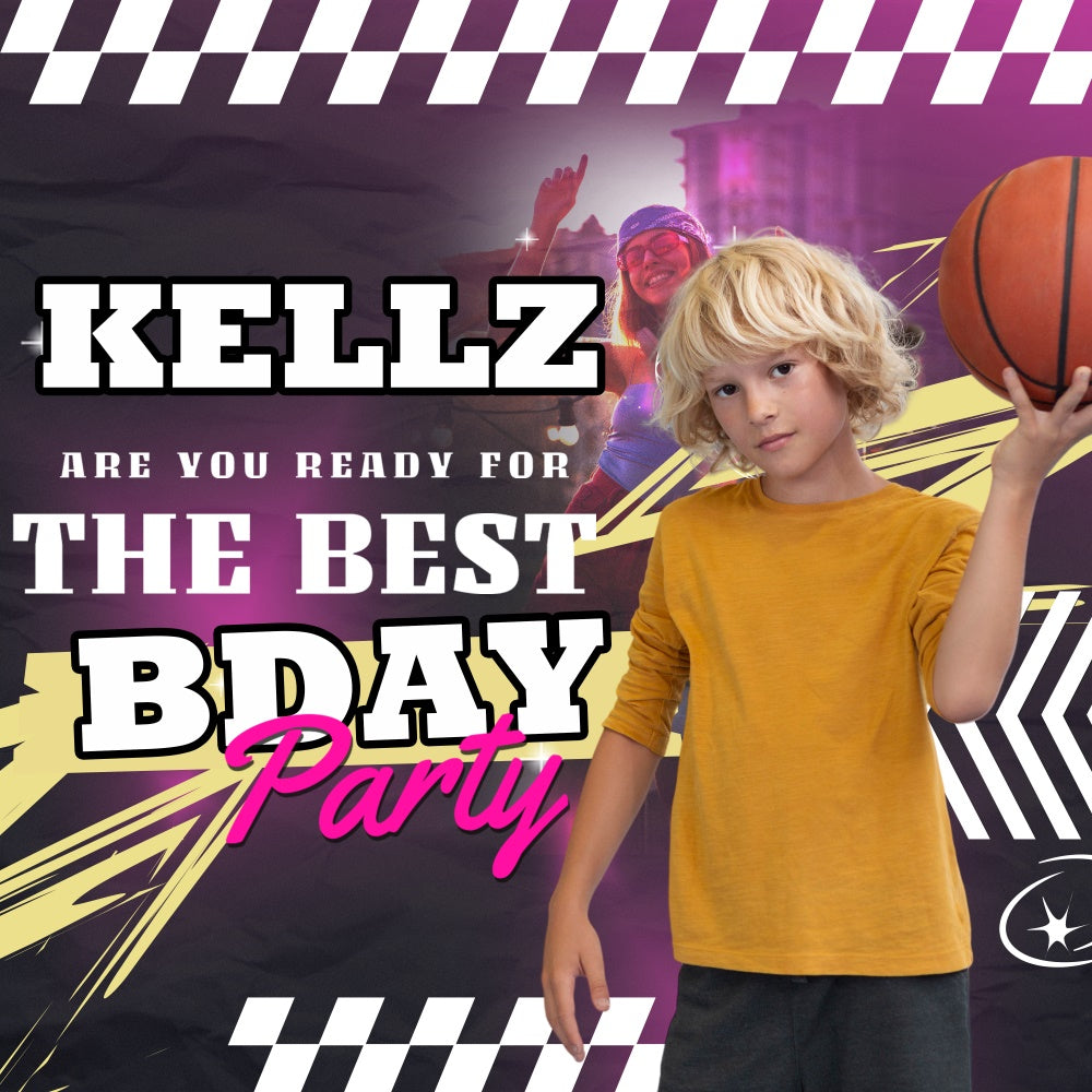Personalisierte Backdrop für Geburtstag Urban Sports Basketball Backdrop BRP5-115