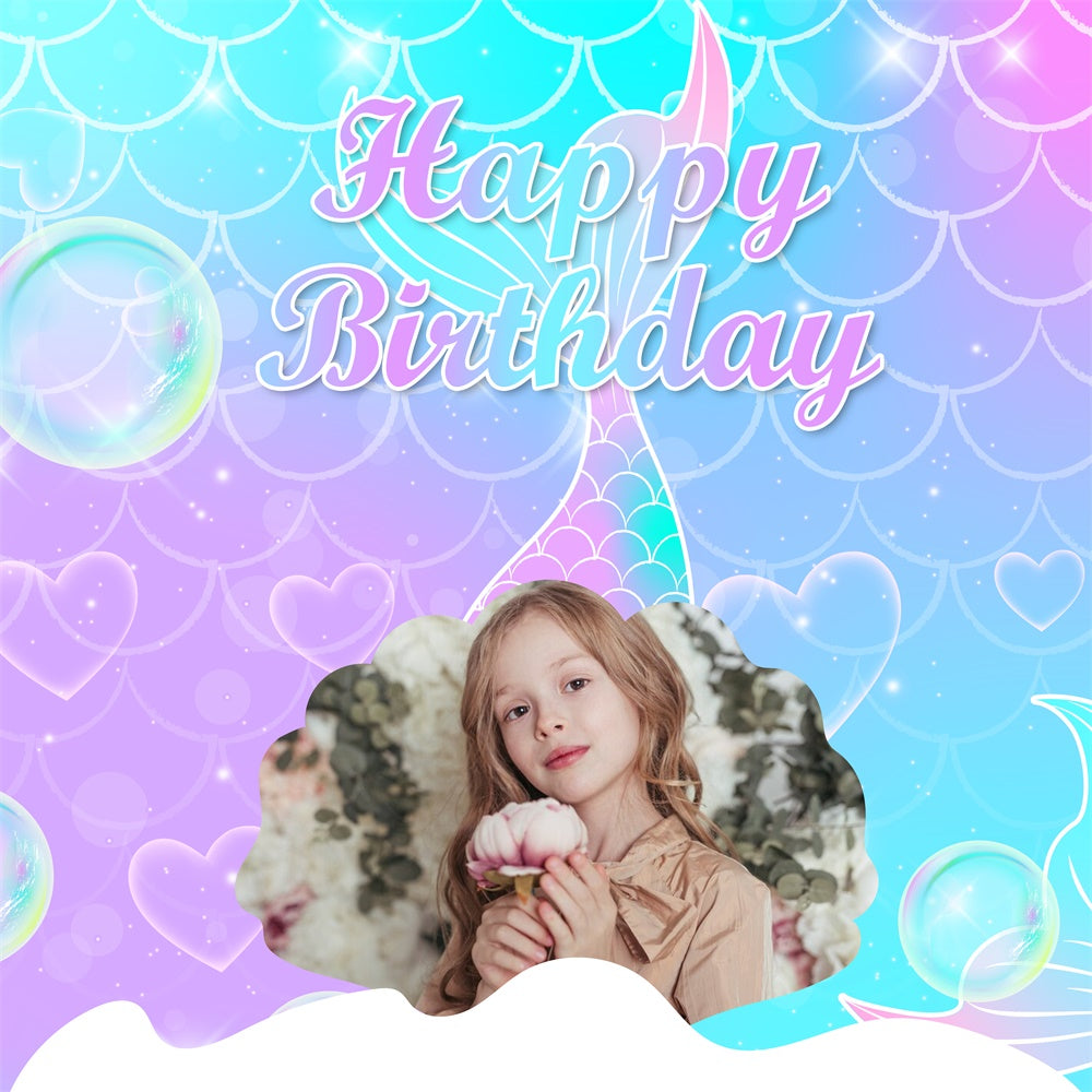 Personalisierte Geburtstag Backdrops Meerjungfrau Fantasy Geburtstag Backdrop BRP5-126