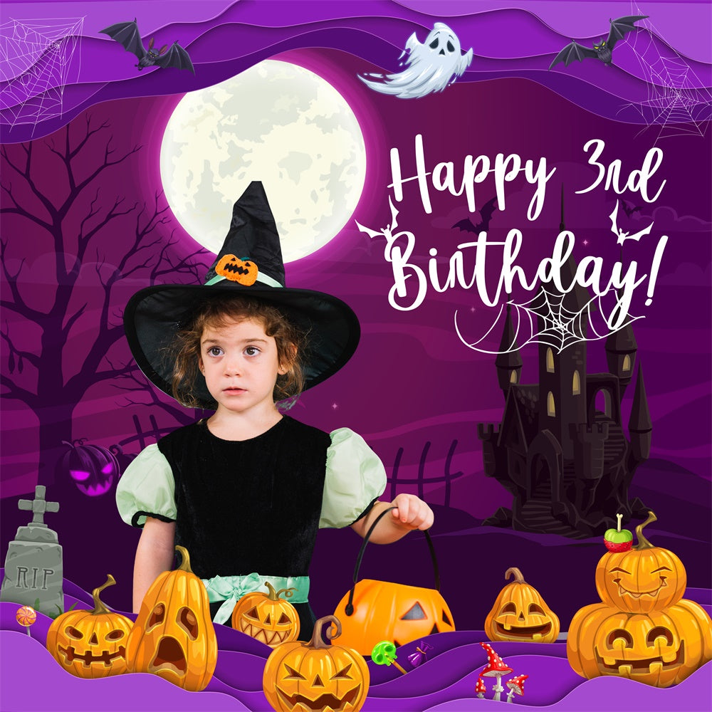 Personalisierte Backdrops für Geburtstag Moonlit Halloween 3. Backdrop BRP5-133