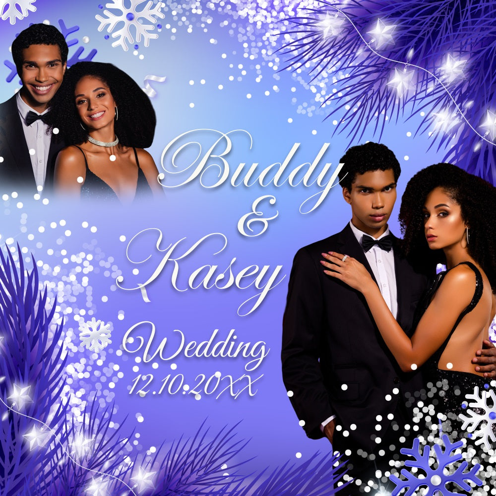 Fotohintergrund Hochzeit Gefrorener Charme Winter Personalisierter Hintergrund BRP5-168
