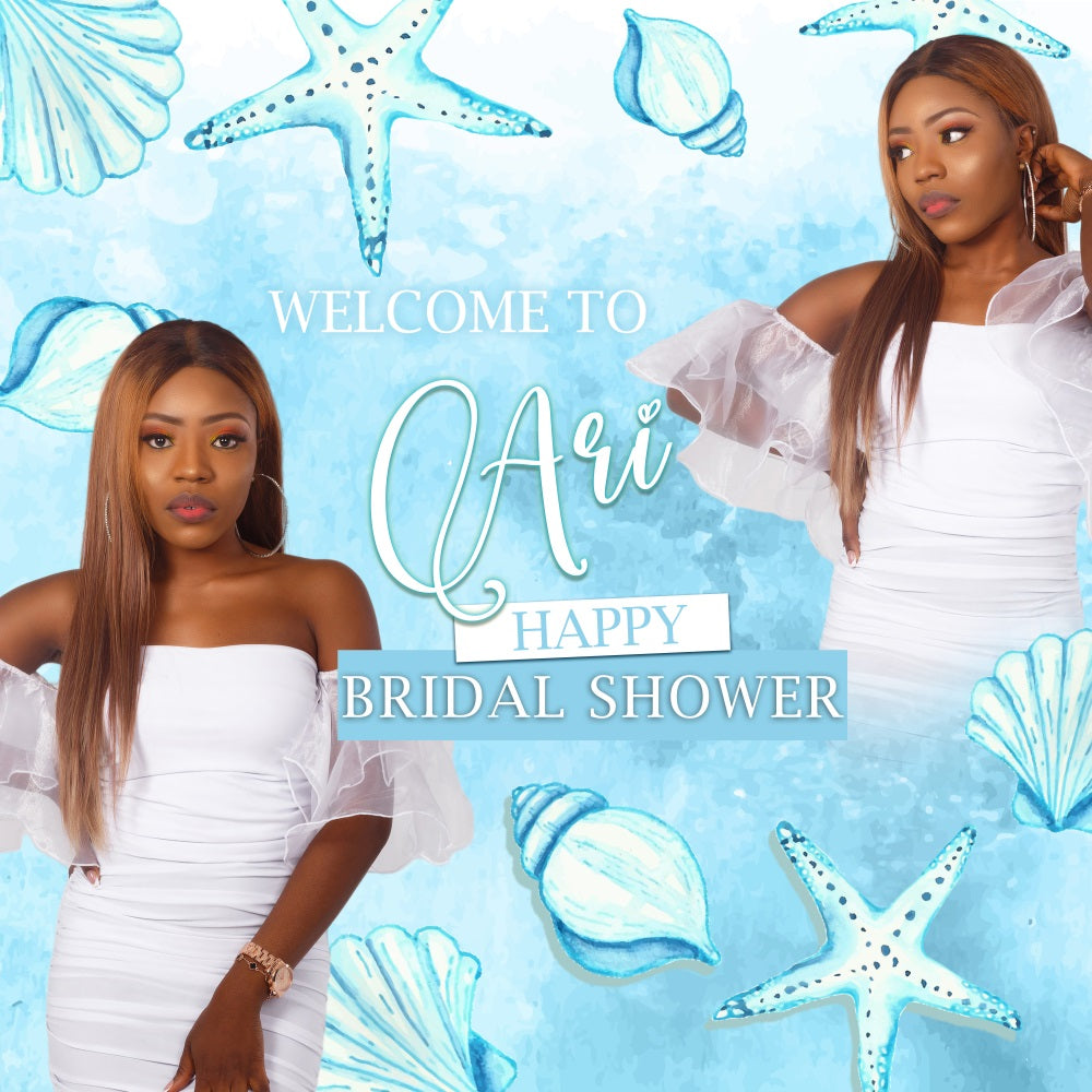 Brauthintergrund Mermaid Vibes Starfish Personalisierter Hintergrund BRP5-170