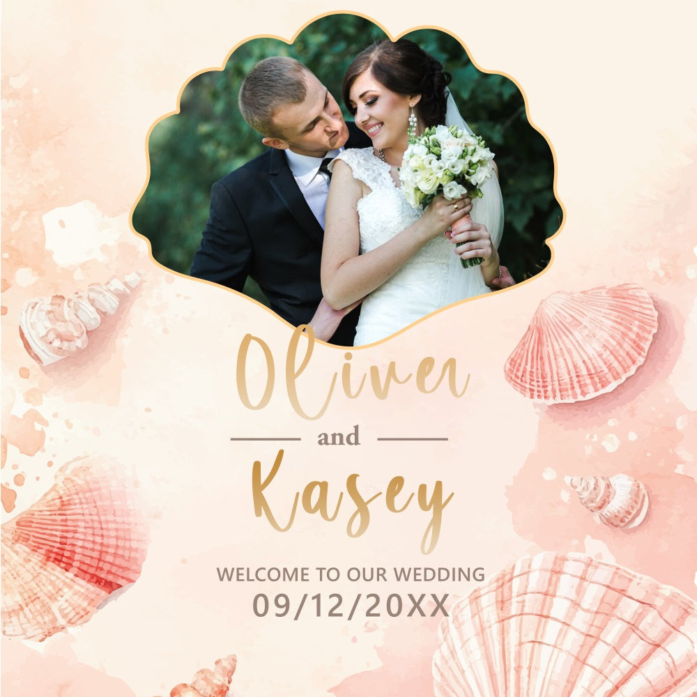 Hintergrund für Hochzeit Strand Romantik Muschel benutzerdefinierte Backdrop BRP5-171
