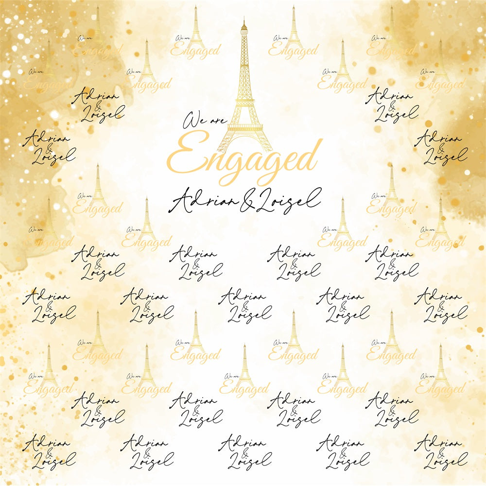 Hochzeit Backdrop Ideen Golden Glow Paris Repeat Personalisierte Backdrop BRP5-177
