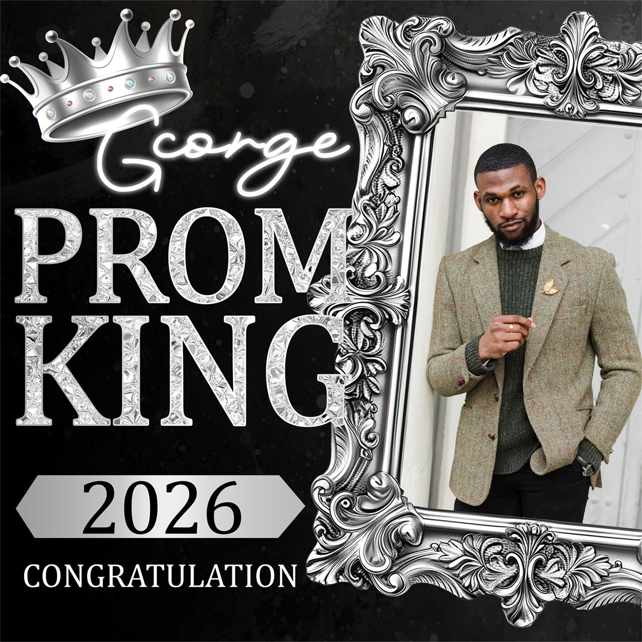 Prom 2026 Backdrop Rahmen Krone Custom Party Graduation Backdrop BRP5-212