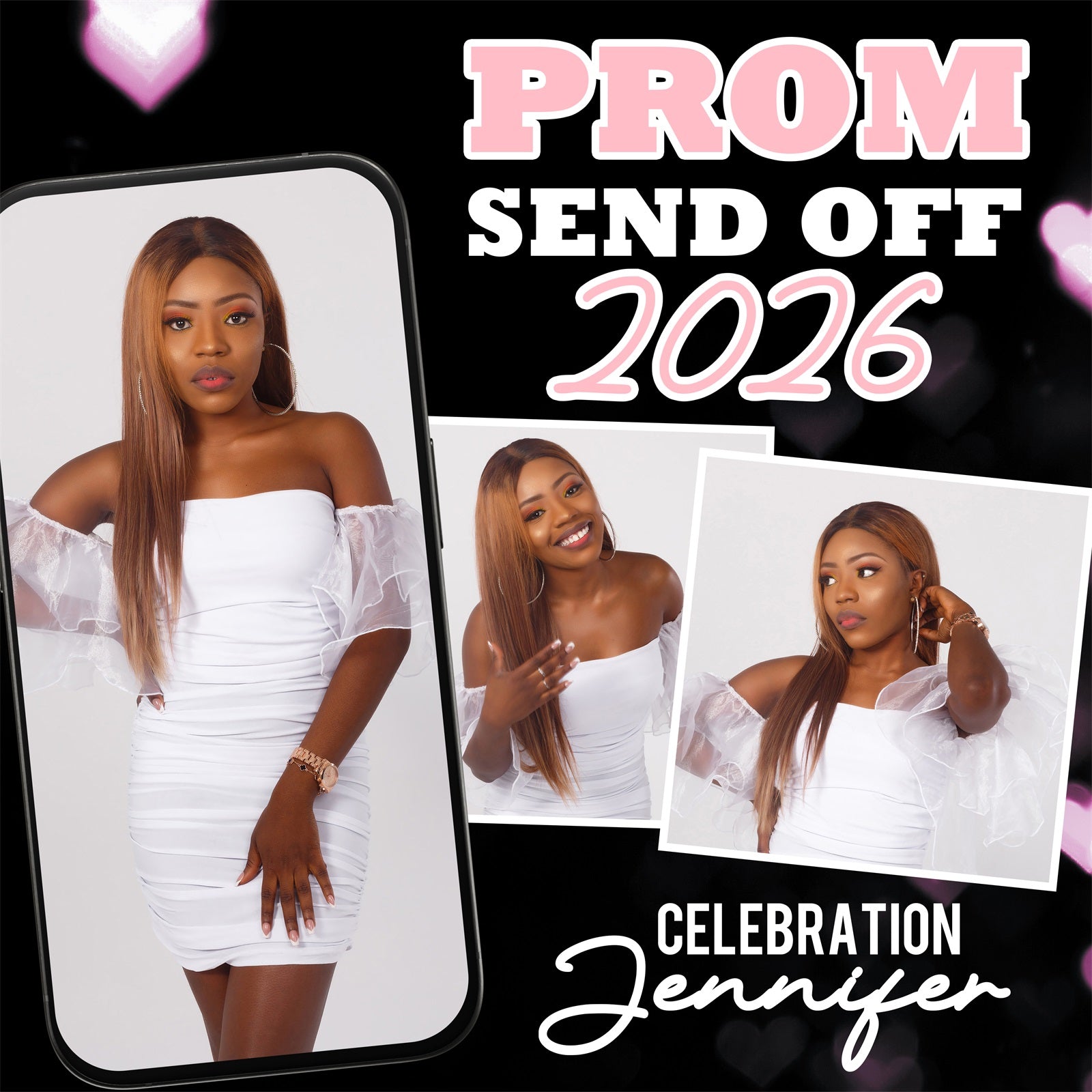 Prom 2026 Backdrop Modern Chic Personalisierte Party Abschlussfeier Backdrop BRP5-237