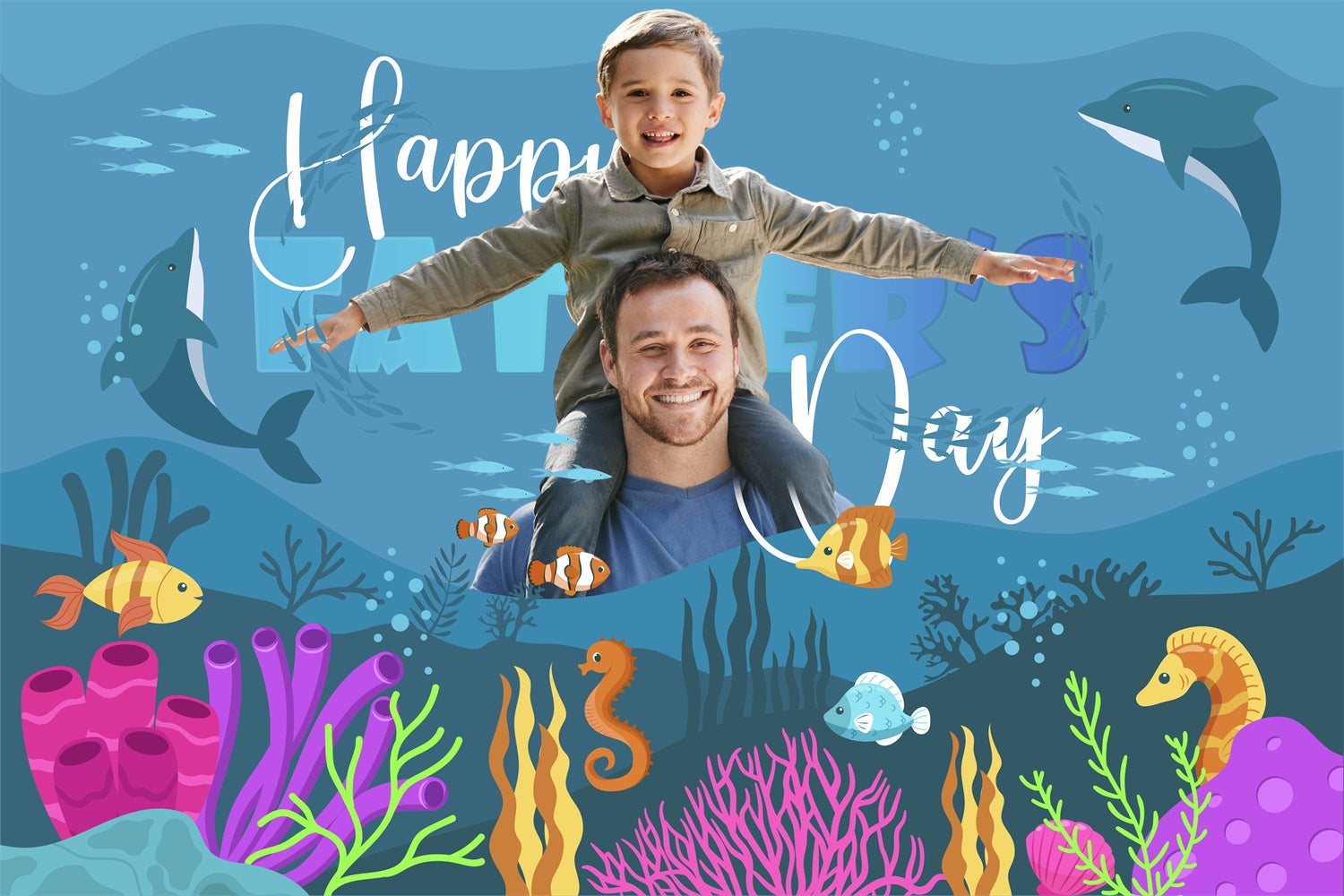 Vatertags-Fotokulisse Ozeanreise Personalisierte Kulisse BRP5-31