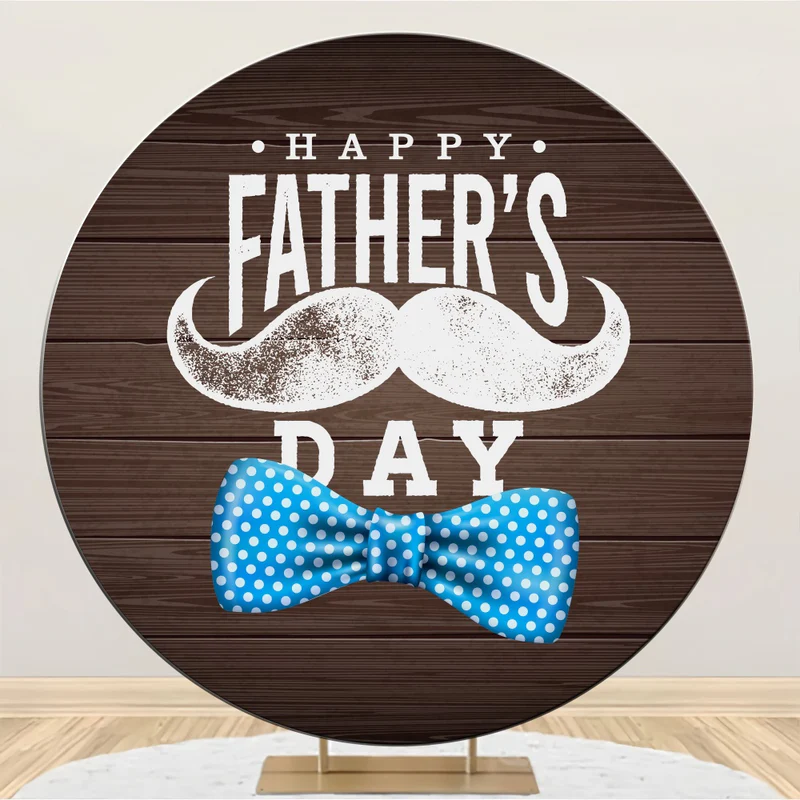 Vatertag Backdrop Holzwand Schnurrbart Rund Backdrop BRP5-37