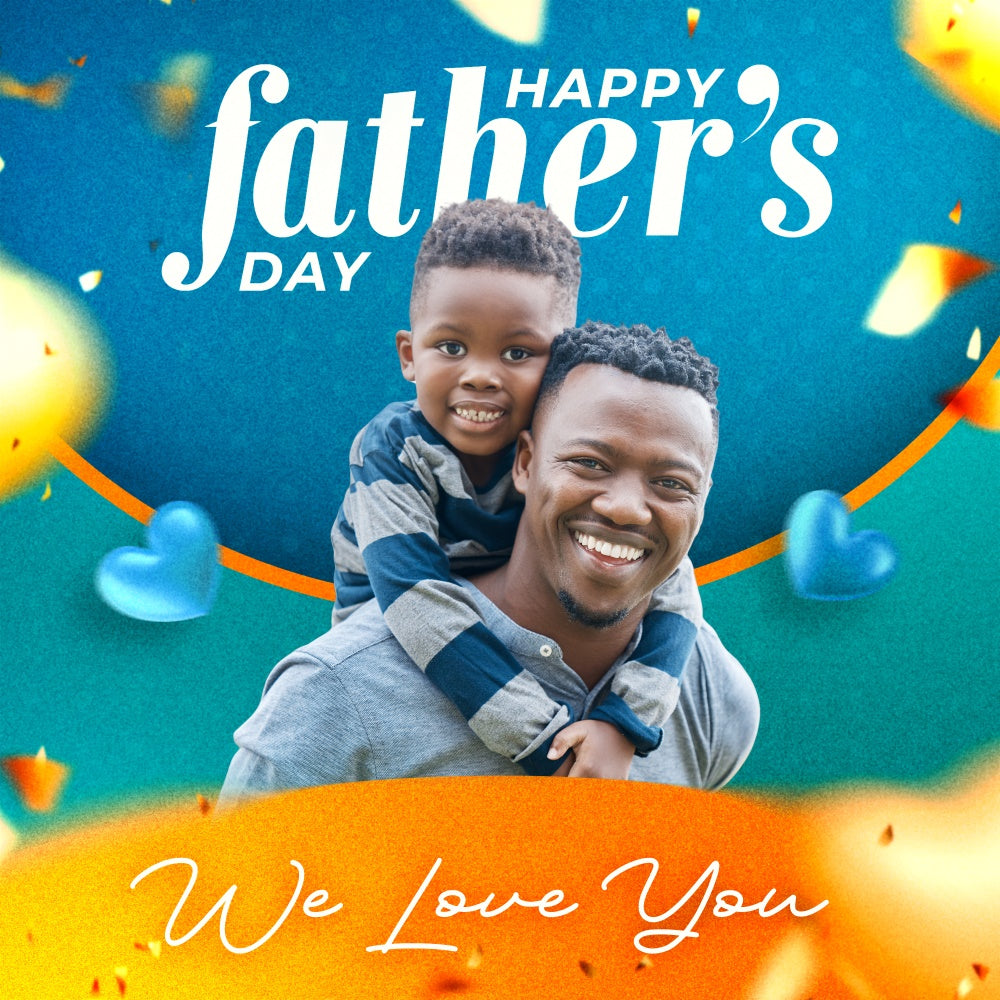 Backdrop Vatertag Lebendiges Blau Orange Individuelles Backdrop BRP5-46