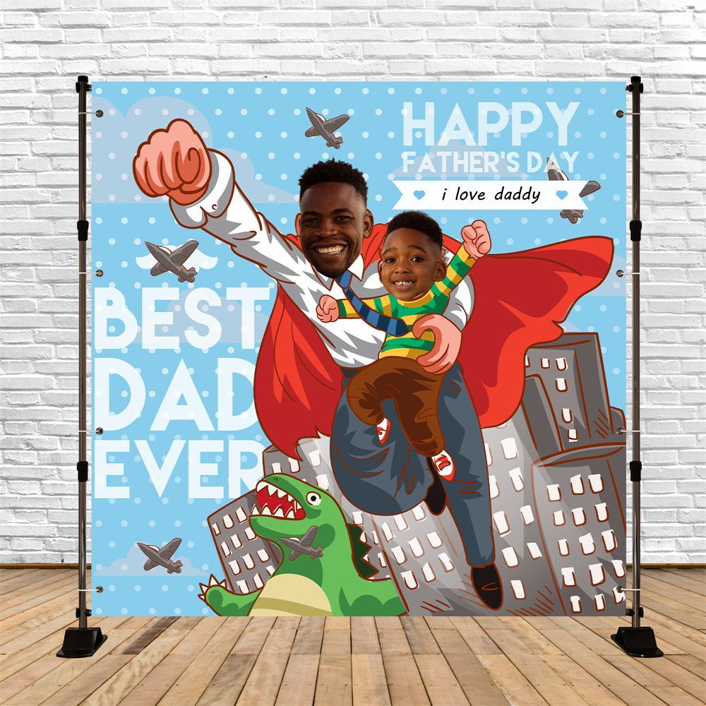 Vatertags-Fotokulisse Ideen Comic-Helden-Abenteuer Benutzerdefinierte Kulisse BRP5-58