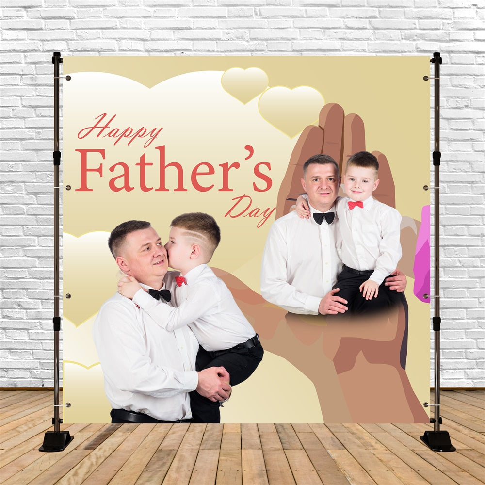 Vatertags-Fotokulisse Eleganter Herz-Hintergrund BRP5-69