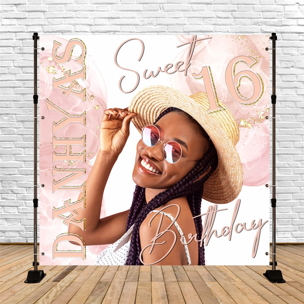 Customized Birthday Backdrop Minimalistisch Chic Sweet Sixteen Backdrop BRP5-96