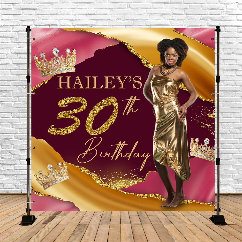 Custom Birthday Backdrops Goldene Krone Elegant 30 Geburtstag Backdrop BRP5-97