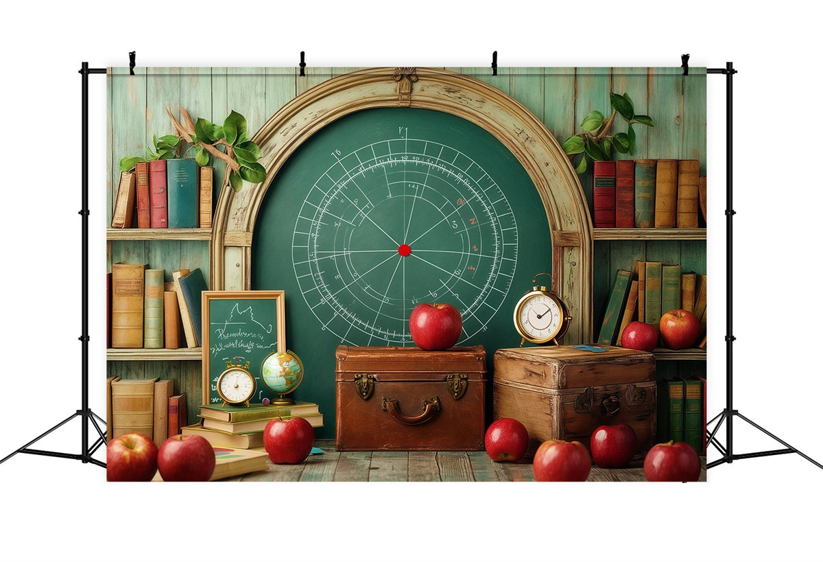 Schule Fotohintergründe Herbst Äpfel Bücher Hintergrund BRP57-10