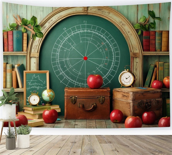 Schule Fotohintergründe Herbst Äpfel Bücher Hintergrund BRP57-10